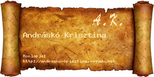 Andráskó Krisztina névjegykártya