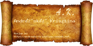 Andráskó Krisztina névjegykártya